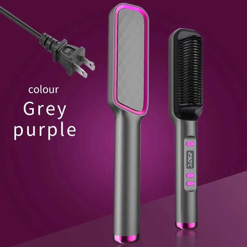 Showlu Smart General electric hair straightener comb with fast heating to 220°C, sleek design, and digital temperature control.