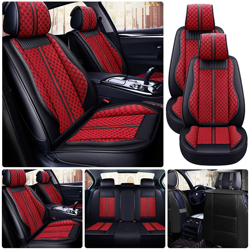 SHOWLU Universal PU Leather Car Seat Cover for SUV, four-season cushion with padded design and durable leather material.