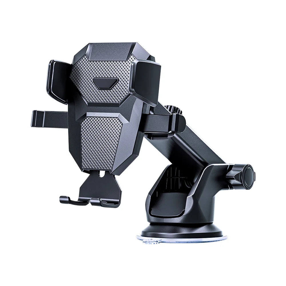 Universal car phone holder by SHOWLU FASHION STORE mounted on dashboard, adjustable 360° rotation for easy viewing.