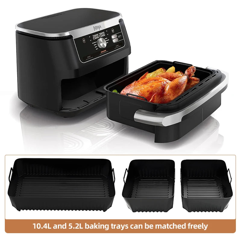 Showlu Smart General silicone air fryer basket with non-stick surface, designed for even cooking and easy cleaning in air fryers.