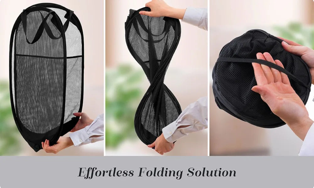 Showlu Smart General collapsible laundry basket with handles, lightweight fabric, and compact design for easy storage and transport.