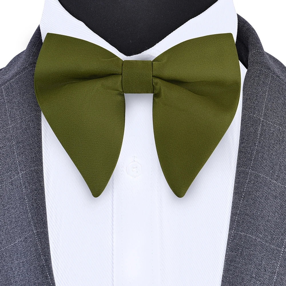 New Big Bow Ties Men's Solid Bowtie Red Black Yellow Fashion Bowknot For Men Wedding  Party Accessories