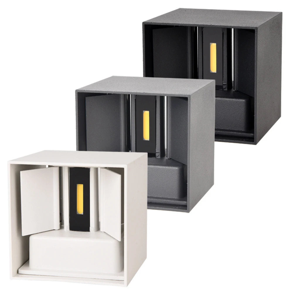 IP65 waterproof LED wall light by Showlu Smart, 6W or 12W, weather-resistant outdoor lighting with modern design