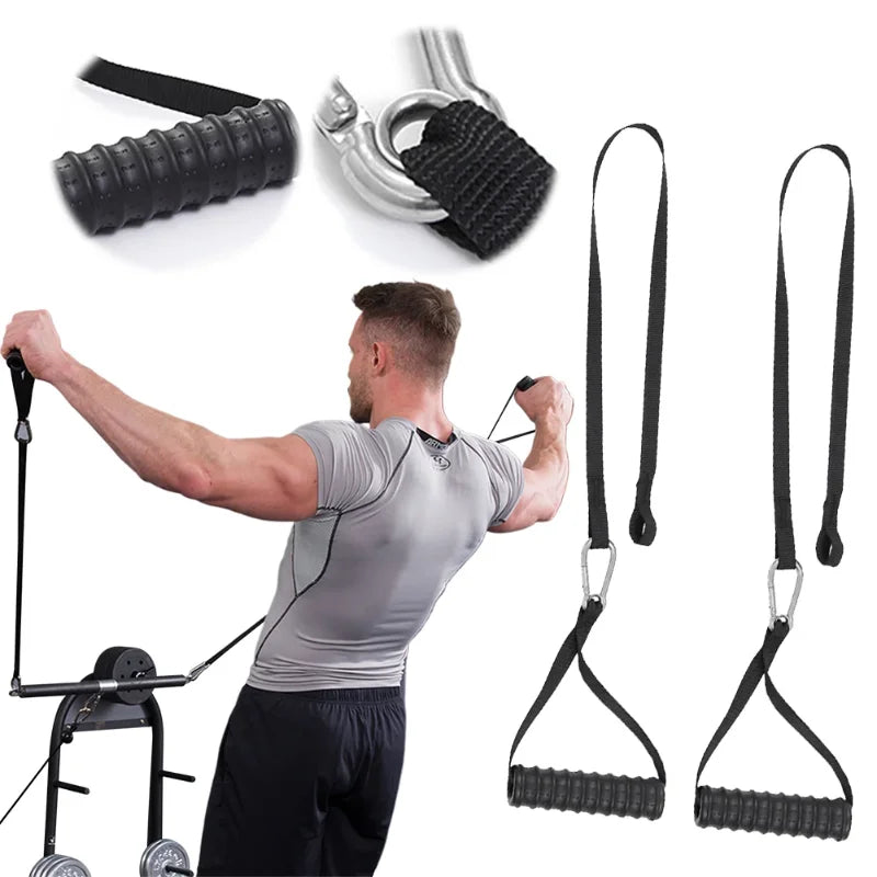 Showlu Tricep Rope Lat Pull Down attachment with nylon construction, designed for strength training and cable machine workouts.