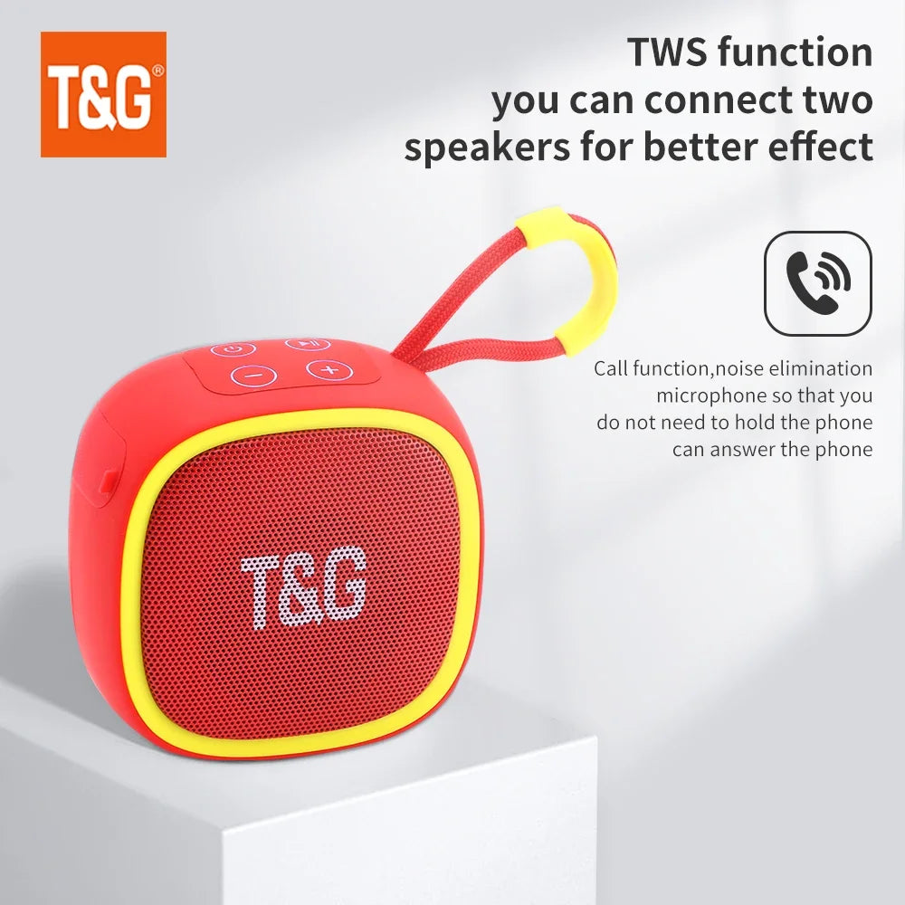 Mini Bluetooth speaker from Showlu Fashion Store, compact design with buttons and speaker grille visible for portable audio use.