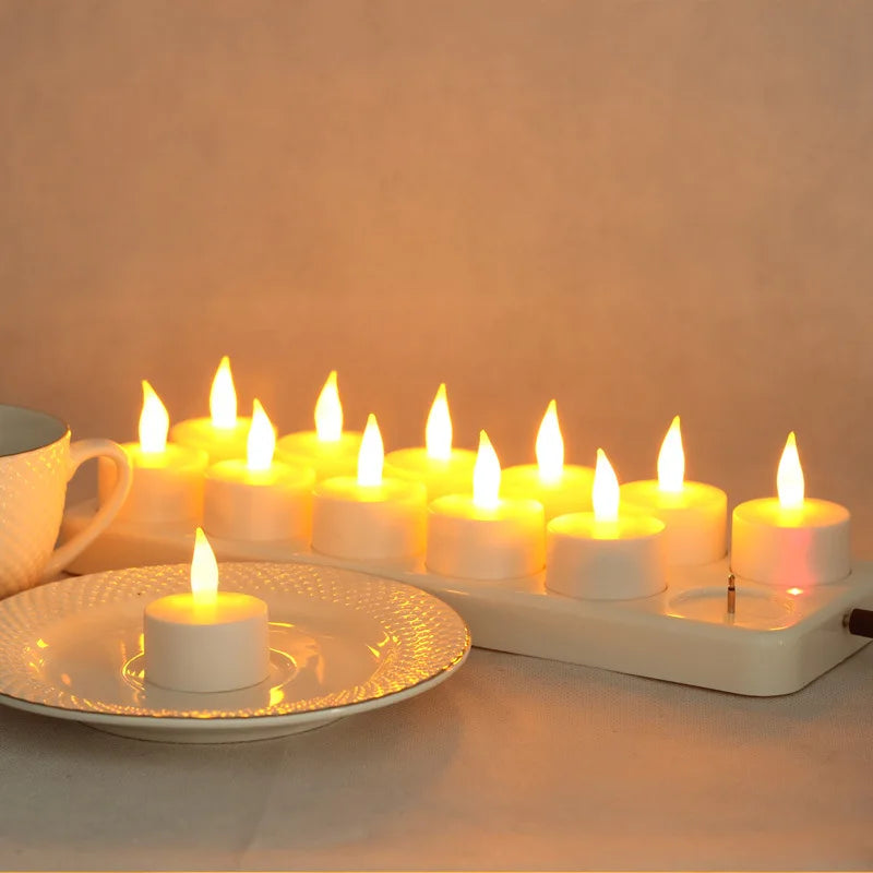 Showlu Smart General LED rechargeable candle set with flickering flame design, ideal for ambient home lighting.