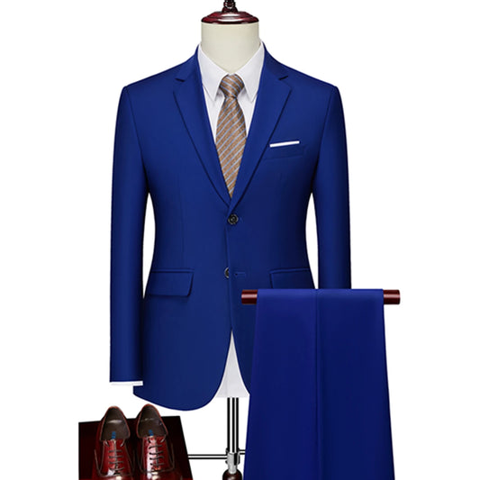 13 Color Basic Style Men's Casual Solid Color 3 Pieces Suits / Male One Button Blazers Jacker Coat Trousers Pants Vest Waistcoat