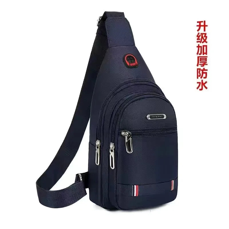 2024 New waterproof and wear-resistant men's trendy chest bag  single shoulder crossbody bag men's chest casual backpack