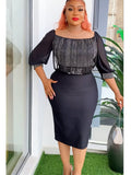 Elegant African women's summer dress featuring vibrant Ankara fabric, plus size long dashiki outfit for wedding or party occasions