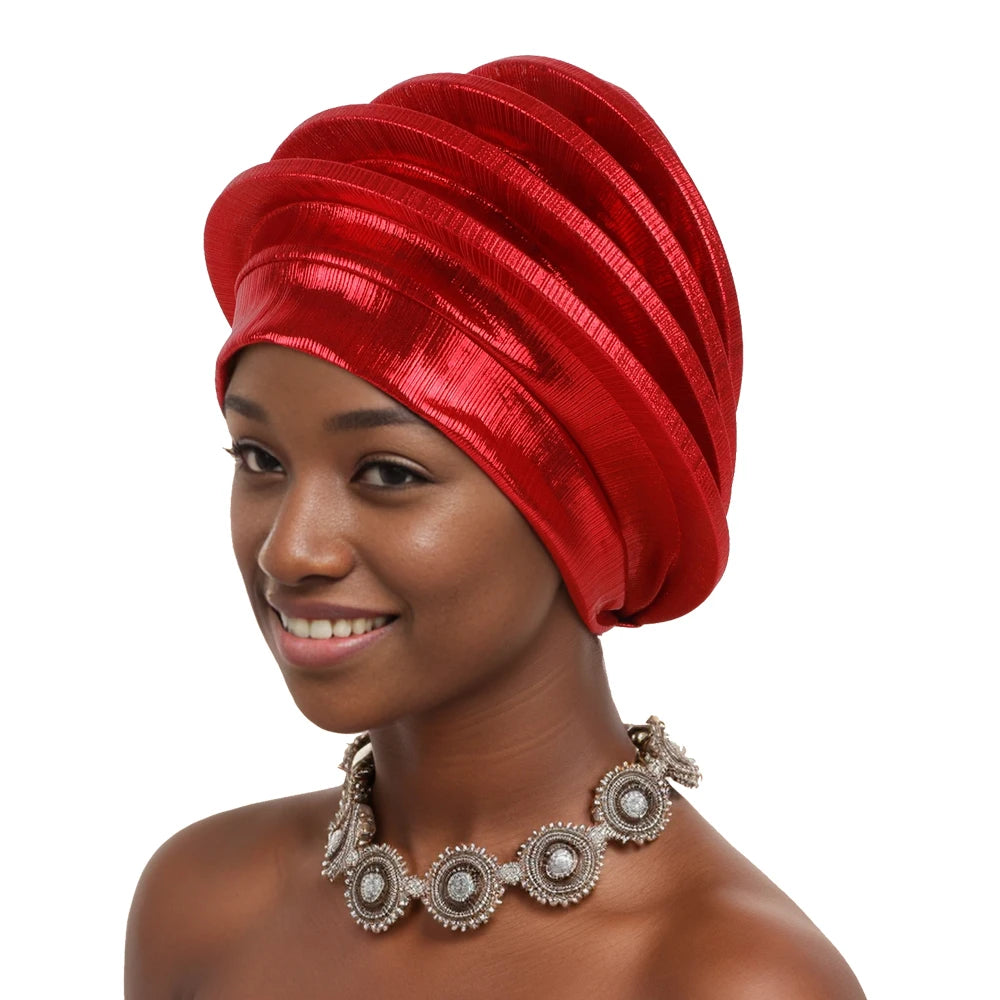 Elegant Spiral Beret for Women Afrcian Lady Head Wraps Female Berets Turban Nigeria Headpiece Wedding Party Gele