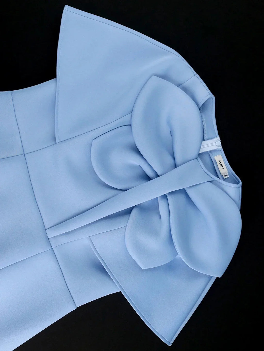 Aimei Blue Ruffle Bodycon Mini Dress by SHOWLU FASHION STORE featuring a slim fit, round neck design, perfect for parties.
