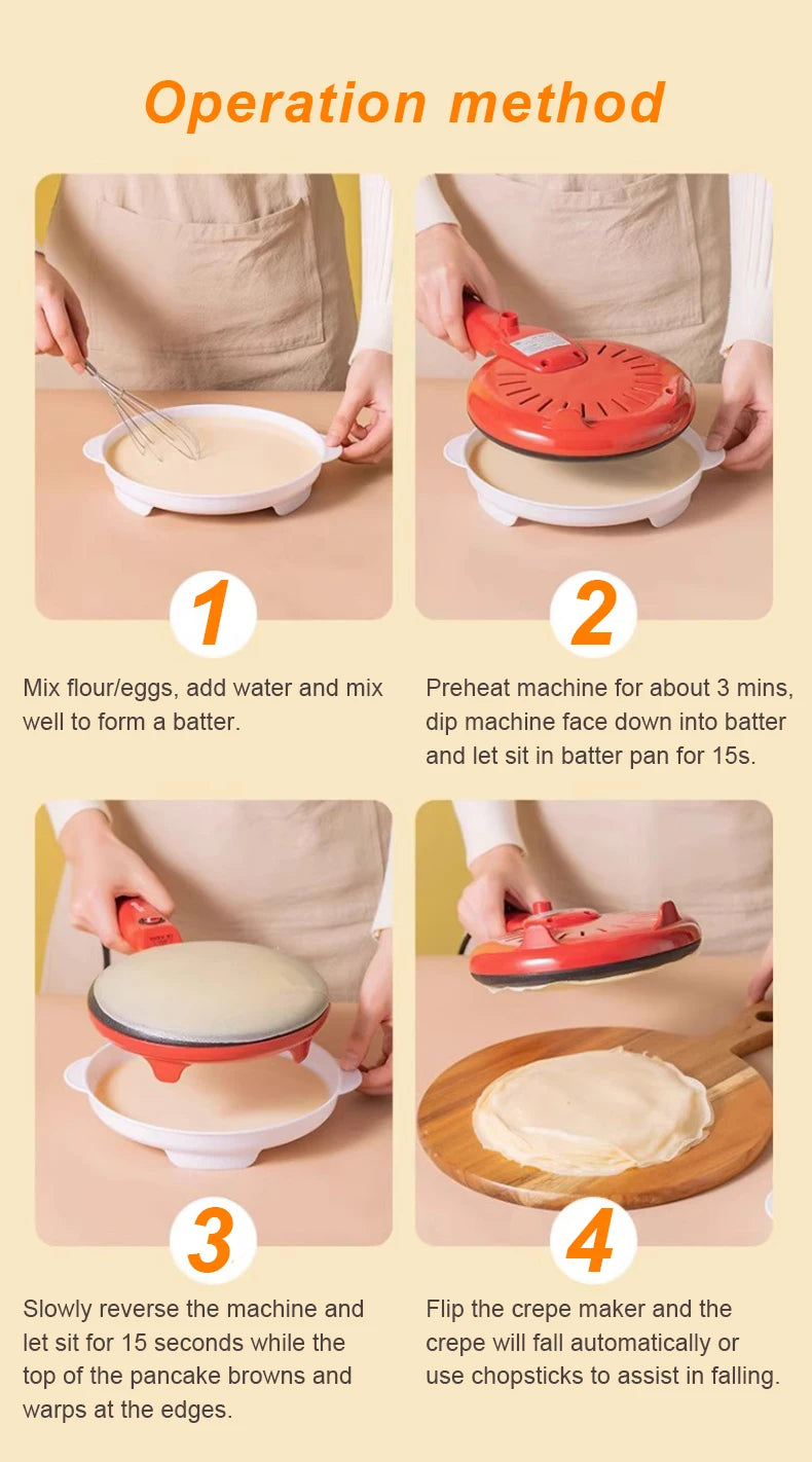 Showlu Smart General electric pancake maker with non-stick cooking surface and control knob, ready for breakfast making
