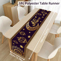 Ramadan decoration table runner with "EID Mubarak" design for home Eid al-Fitr celebration, Muslim Islamic Ramadan Kareem decor.
