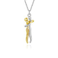 Fashion hugging necklace jewelry choker with hug pendant, men and women’s chain, romantic gift for lovers and couples.