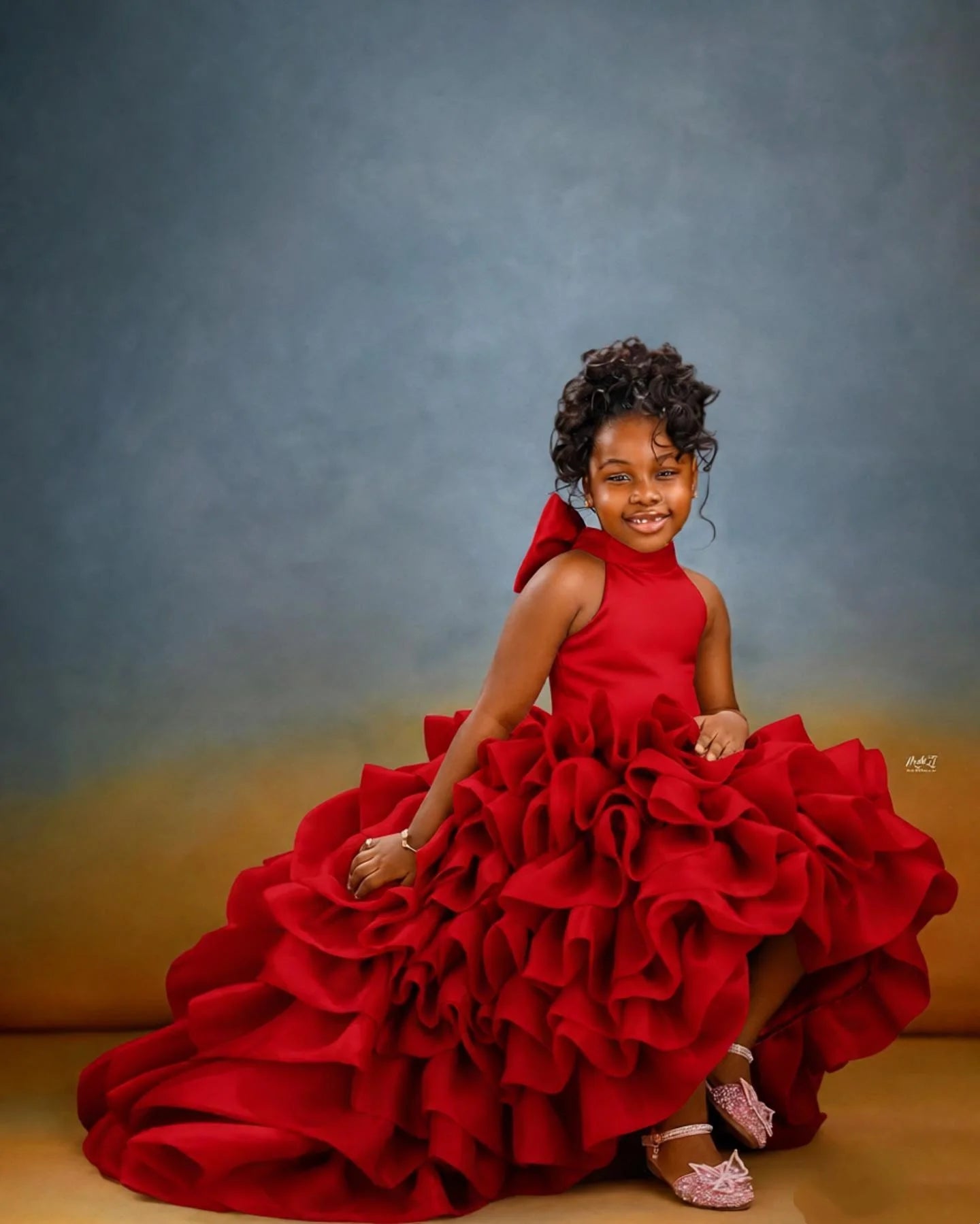 Pink High Low Flower Girl Dresses For Wedding Toddler Ruffles Birthday Party Photo Shoot Ball Gown Customized