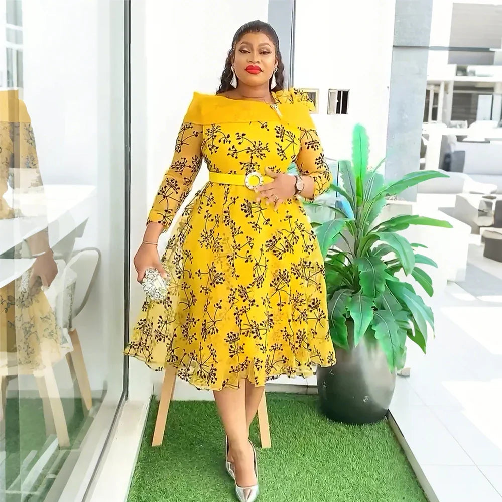 African print maxi dress by SHOWLU FASHION STORE, elegant plus size party gown with vibrant patterns and flowing silhouette.