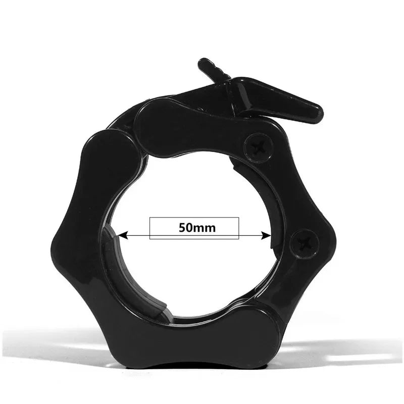 Showlu Fashion Store 50mm barbell clamp with spin lock collar clips for weightlifting and gym dumbbell barbell bar security.