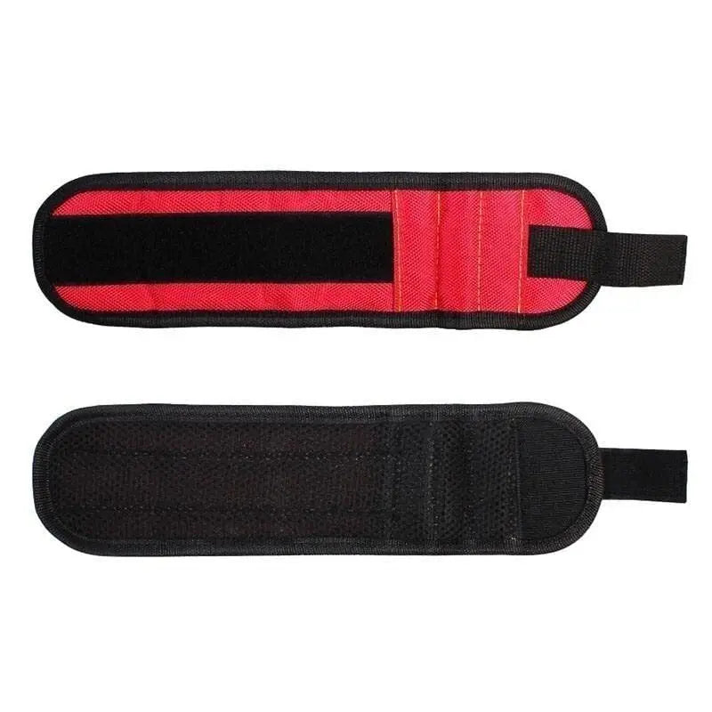 Showlu Smart magnetic tool wristband with adjustable strap, holding nails, screws, and small metal tools for DIY projects.