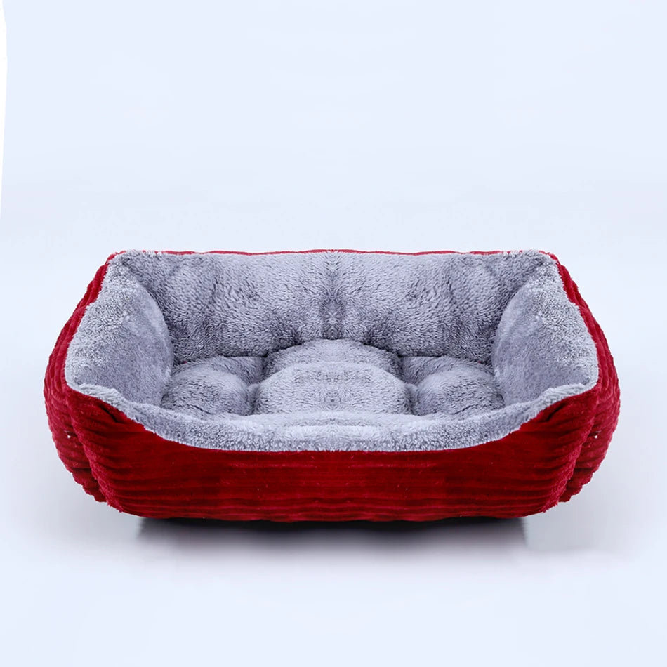 Showlu Fashion square plush calming dog bed with waterproof Oxford fabric, cozy pet sofa for comfort and relaxation.
