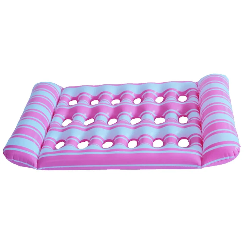 Showlu Smart inflatable water mat with pool lounger and surfboard design, made from PVC for floating on water.