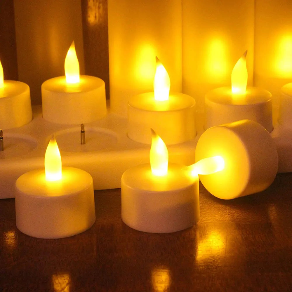 Showlu Smart General LED rechargeable candle set with flickering flame effect, ideal for ambient lighting and home decor.