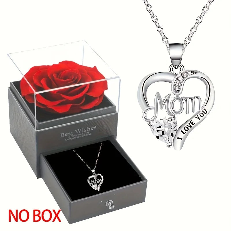 Heart-shaped pendant necklace by ZHIXUN with hollow zinc alloy design, perfect for party jewelry, shown on a display.