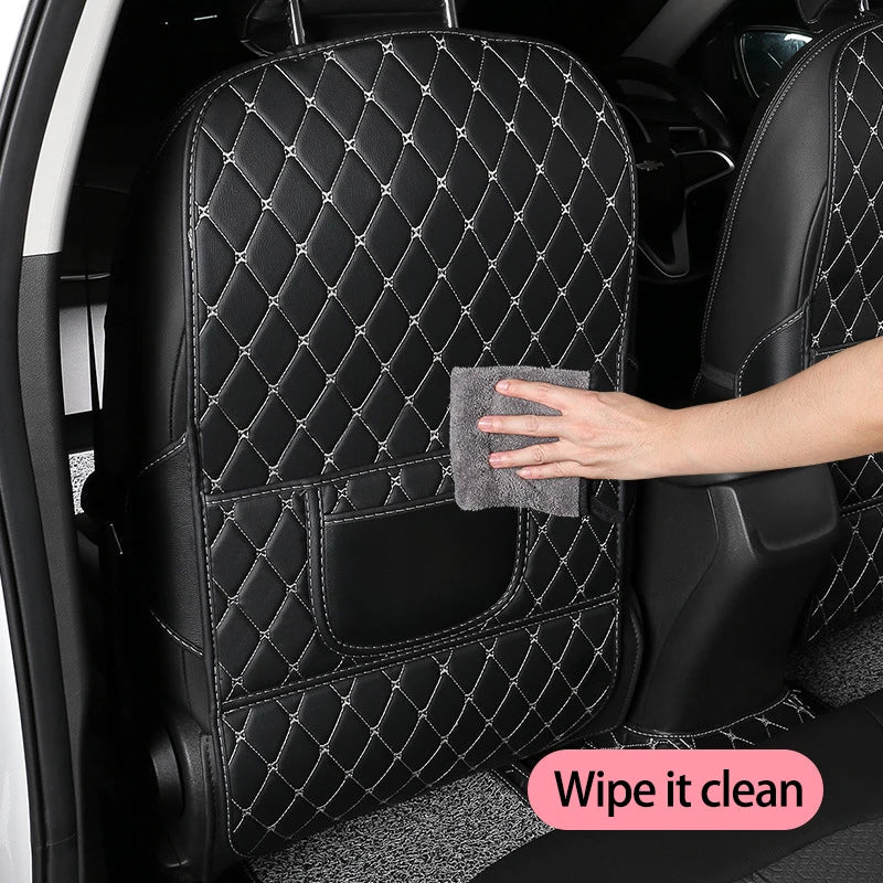 Showlu Smart General car seat back protector showing durable fabric and attachment straps for vehicle rear seats.