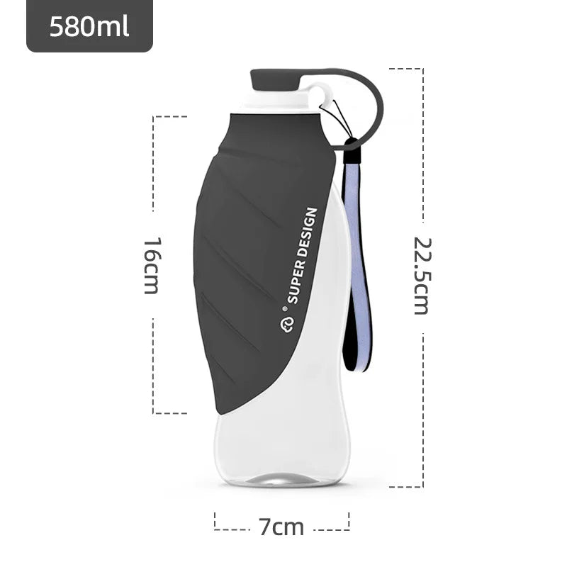 Showlu 2-in-1 portable dog water bottle and food container for hiking, compact and convenient for outdoor pet adventures