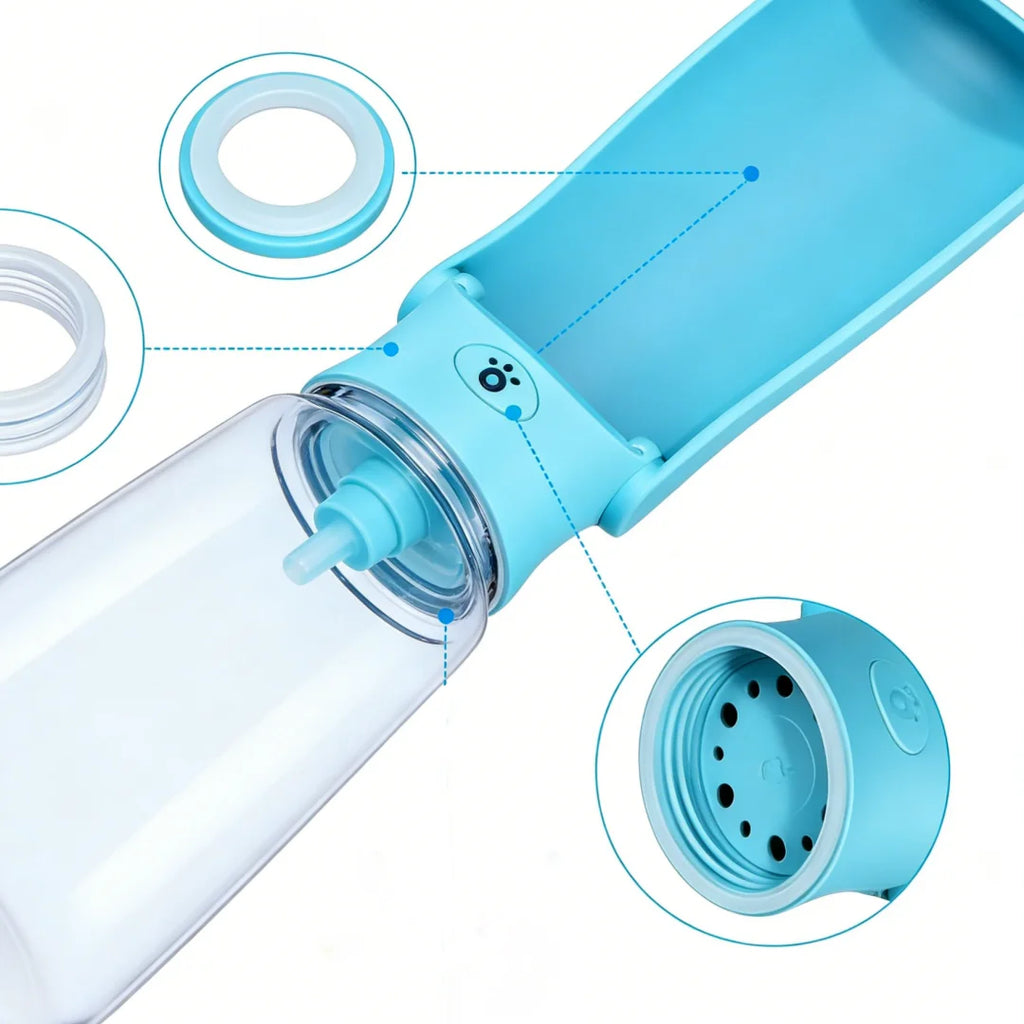 Showlu Fashion portable pet water bottle with collapsible dog travel cup for convenient hydration during outdoor walks.