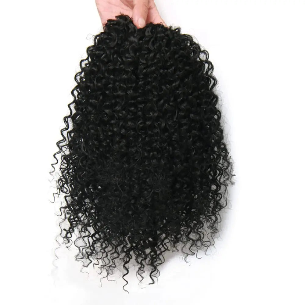 Synthetic Short Afro Kinky Curly Ponytail Hair Piece for African American Ponytail Extension Afro Kinky Curly Ponytail for Women