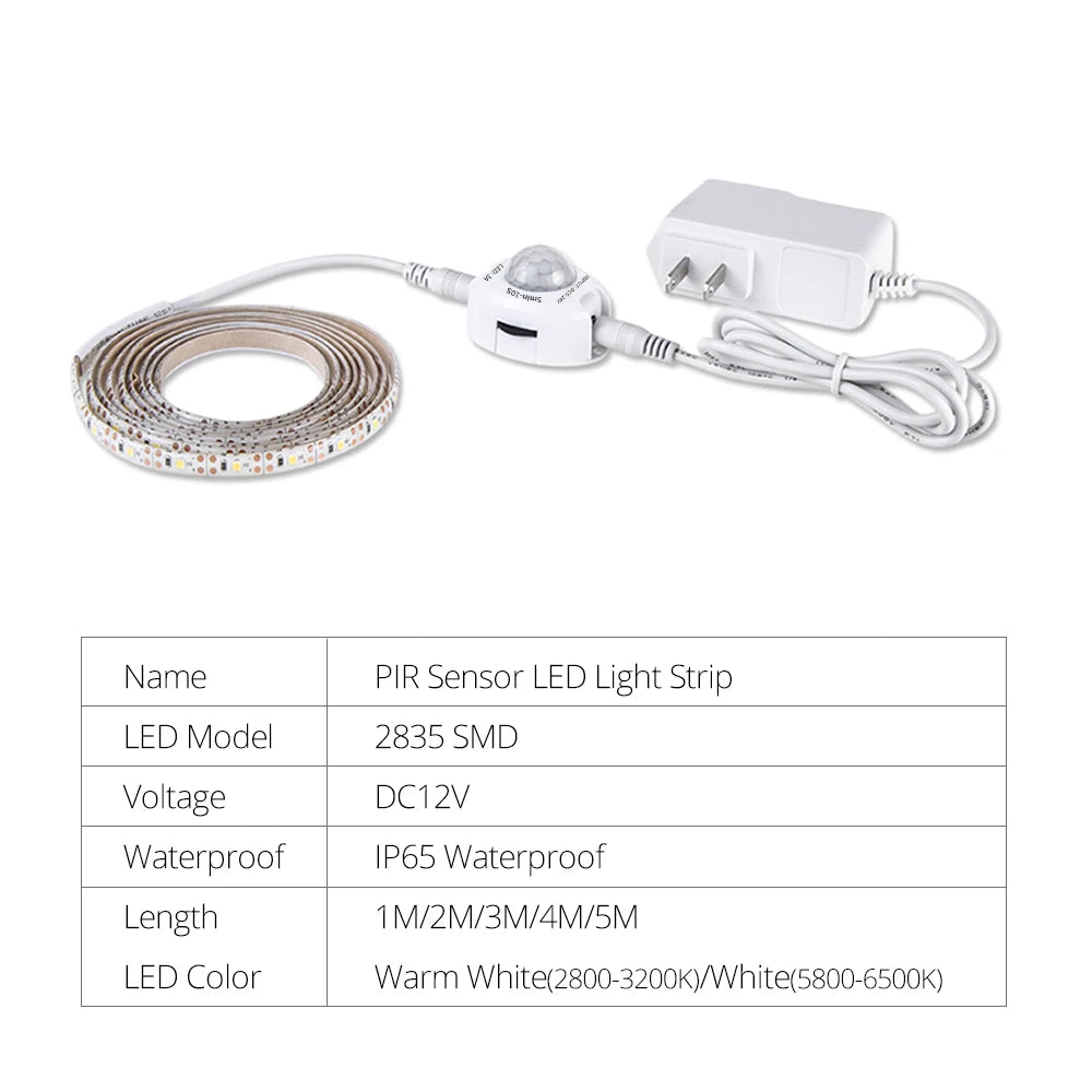 Showlu Smart General LED under bed motion sensor light illuminating a dark room for easy nighttime visibility
