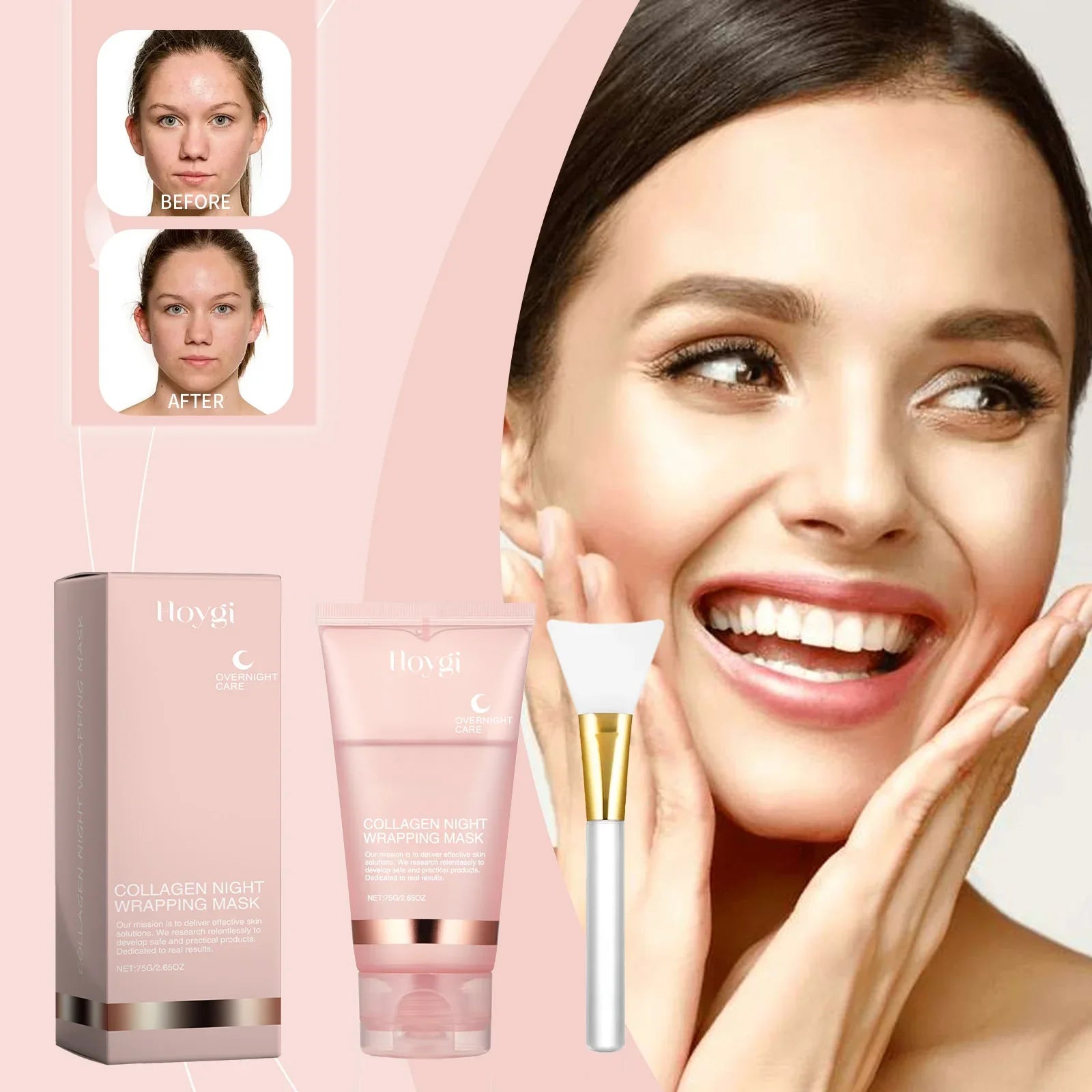 Ms.Dear Collagen Night Wrapping Mask in a 150ml jar, firming Korean peel-off mask with a smooth, hydrating texture.