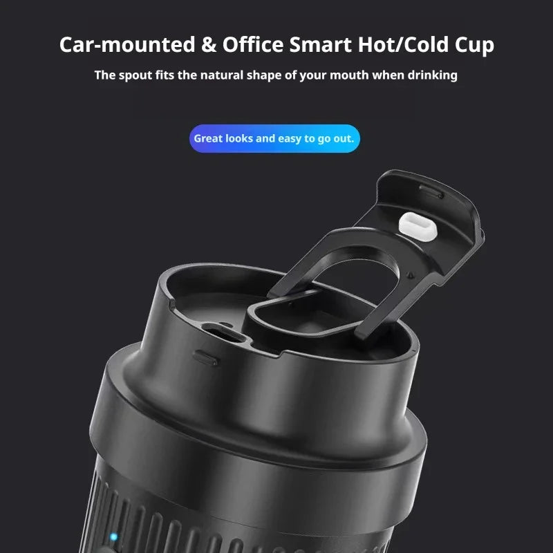 Smart Portable 12V Car Heating And Cooling Cup One Button Control 304 Stainless Steel Travel Coffee Mug Vehicle Drink Warmer