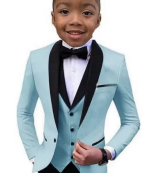 Stylish Slim Fit Boy's Suit Set 3 Pieces Tuxedo For Formal Occasion Blazer Vest And Pants Kids Outfit For Wedding Prom