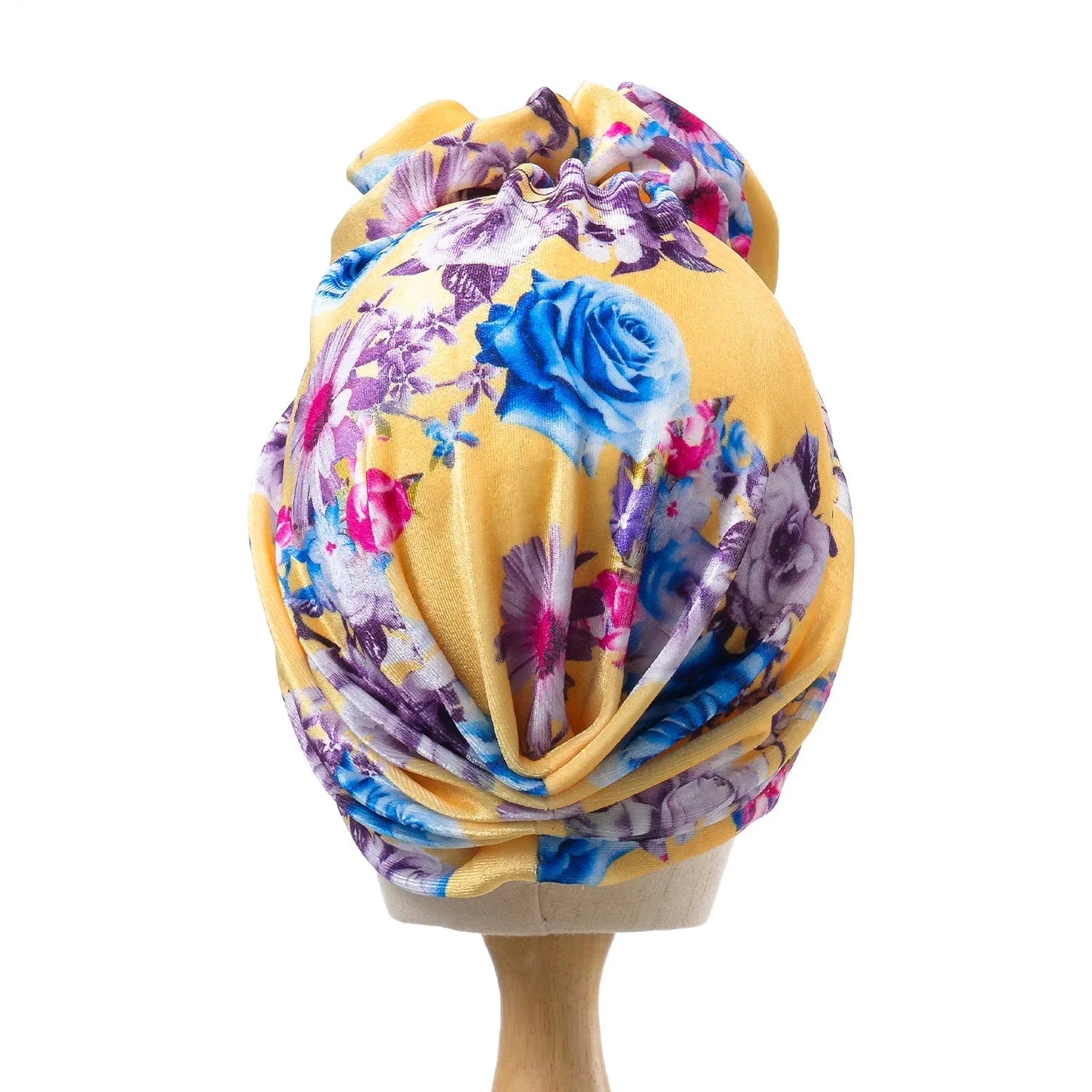 SHOWLU Women's Bohemia printed turban hat with floral design, Muslim hijab cap in lightweight fabric, stylish and comfortable.