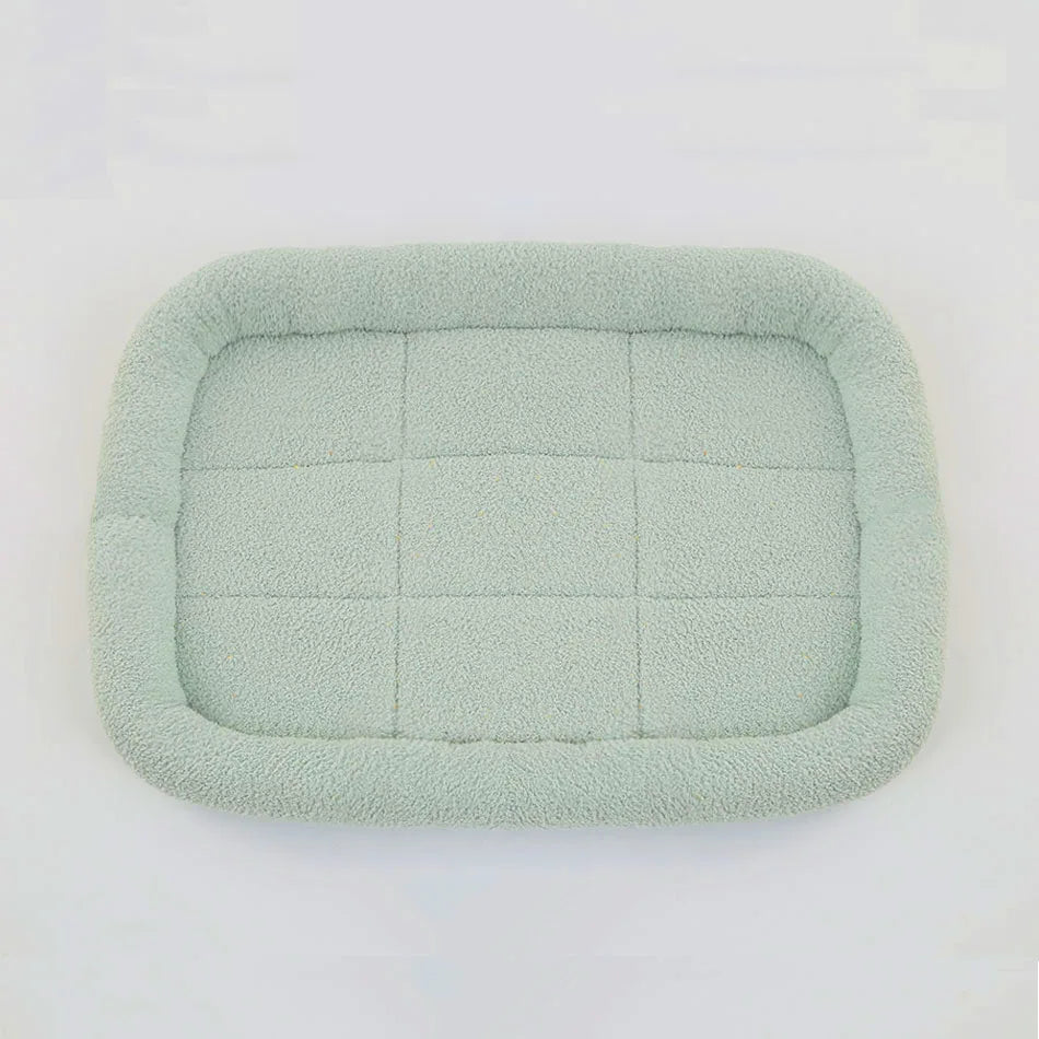 Large soft plush square dog bed by Showlu Fashion Store, cozy cushion for small to large dogs and cats.