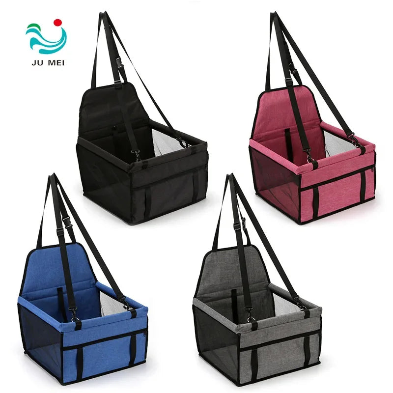 Showlu foldable dog car seat cover hammock with safety straps, designed to protect car seats and keep pets secure during travel.
