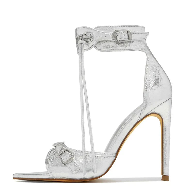 Liyke women's pointed open toe stiletto sandals with tassel detail and zip closure, stylish party heels in black leather