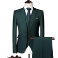 Men's slim fit business tuxedo suit by SHOWLU FASHION STORE, featuring a solid three-piece design for formal occasions.