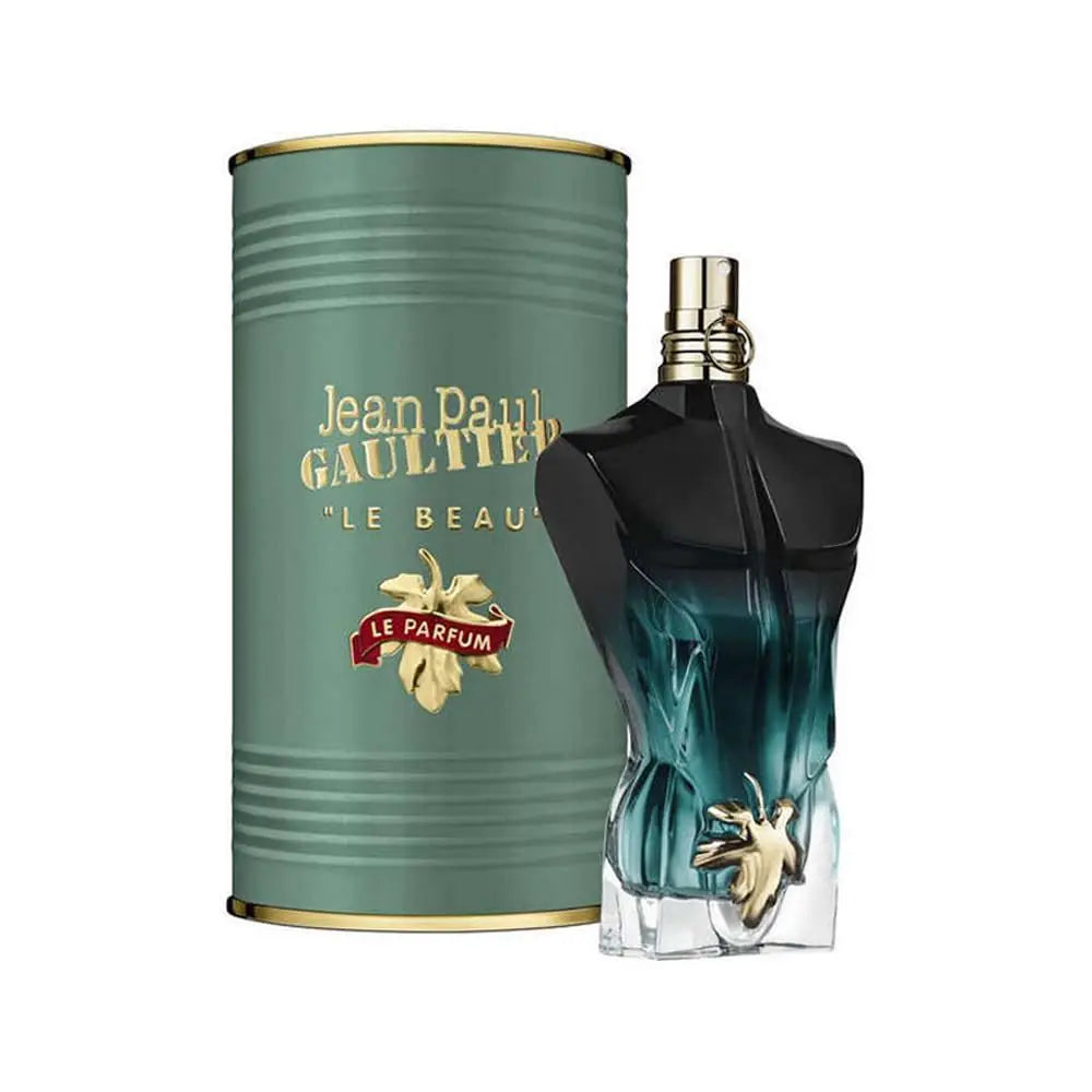 Jean Paul Gaultier Le Beau Le Parfum Intense men's Eau de Parfum 125ml bottle, sleek design, elegant fragrance presentation.