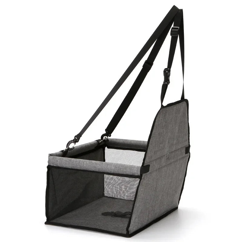 Showlu Foldable Dog Car Seat Cover Hammock, pet travel safety basket with adjustable straps and waterproof fabric for secure car rides