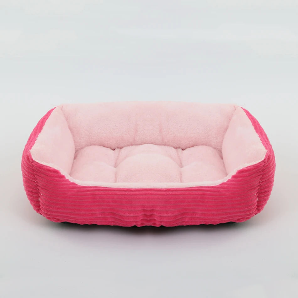Showlu Fashion square plush calming dog bed with waterproof Oxford fabric, soft pet sofa for comfort and relaxation.