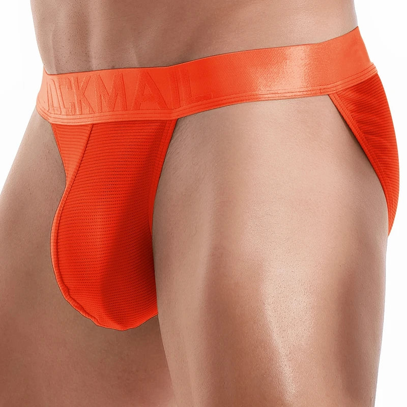 Men's Jockmail underwear briefs with gay penis pouch, Showlu Fashion men's bikini slip, featuring a comfortable fit and supportive design.