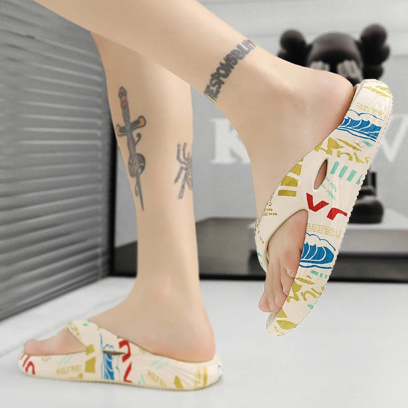 Unisex beach flip flops and home slippers from Showlu Fashion Store, lightweight, non-slip, soft, and stylish for men and women.