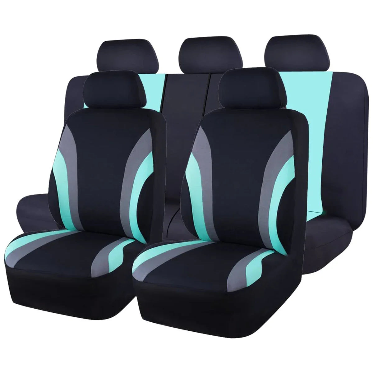 Universal polyester car seat covers 9-piece full set by Showlu Fashion Store, protects and enhances vehicle interior.