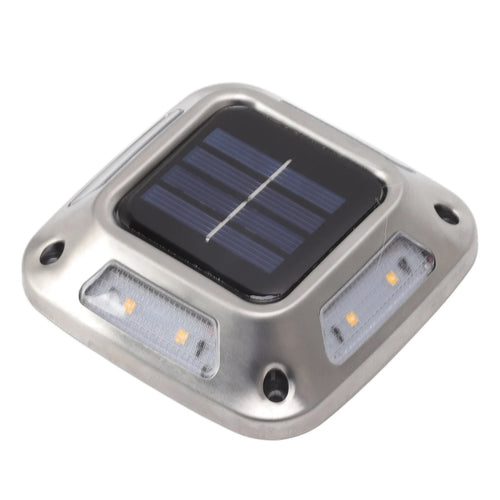 Showlu Smart General 8 LED solar ground light, waterproof IP65 warm garden lamp illuminating outdoor pathways and landscaping.