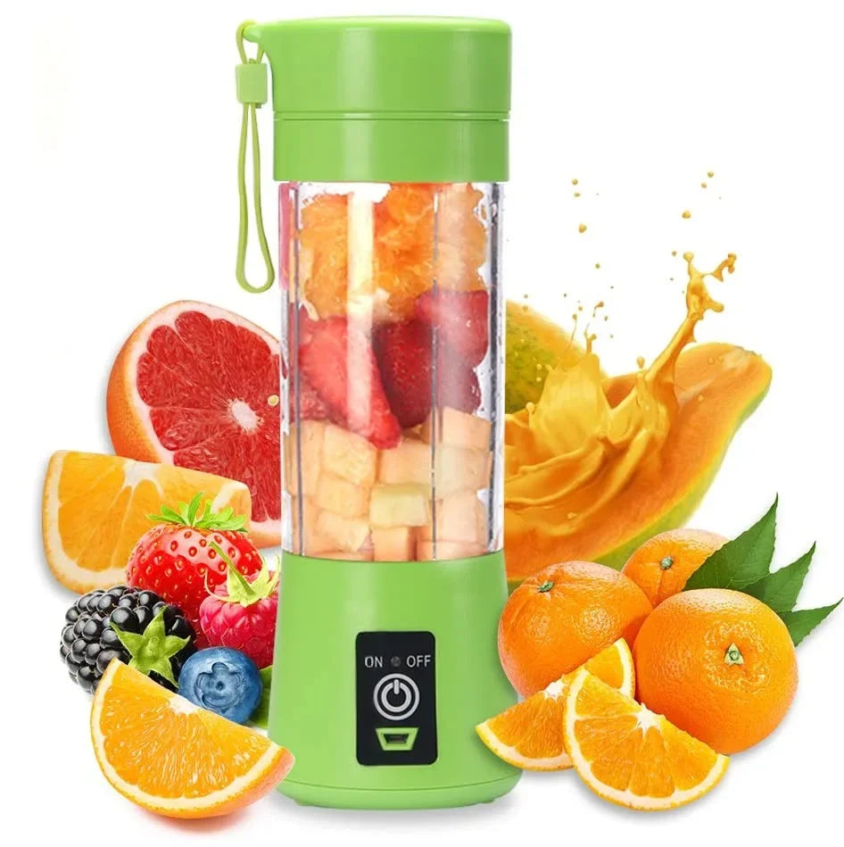 Portable mini USB juicer blender from Showlu Fashion Store, showing compact design and stainless steel blending chamber.