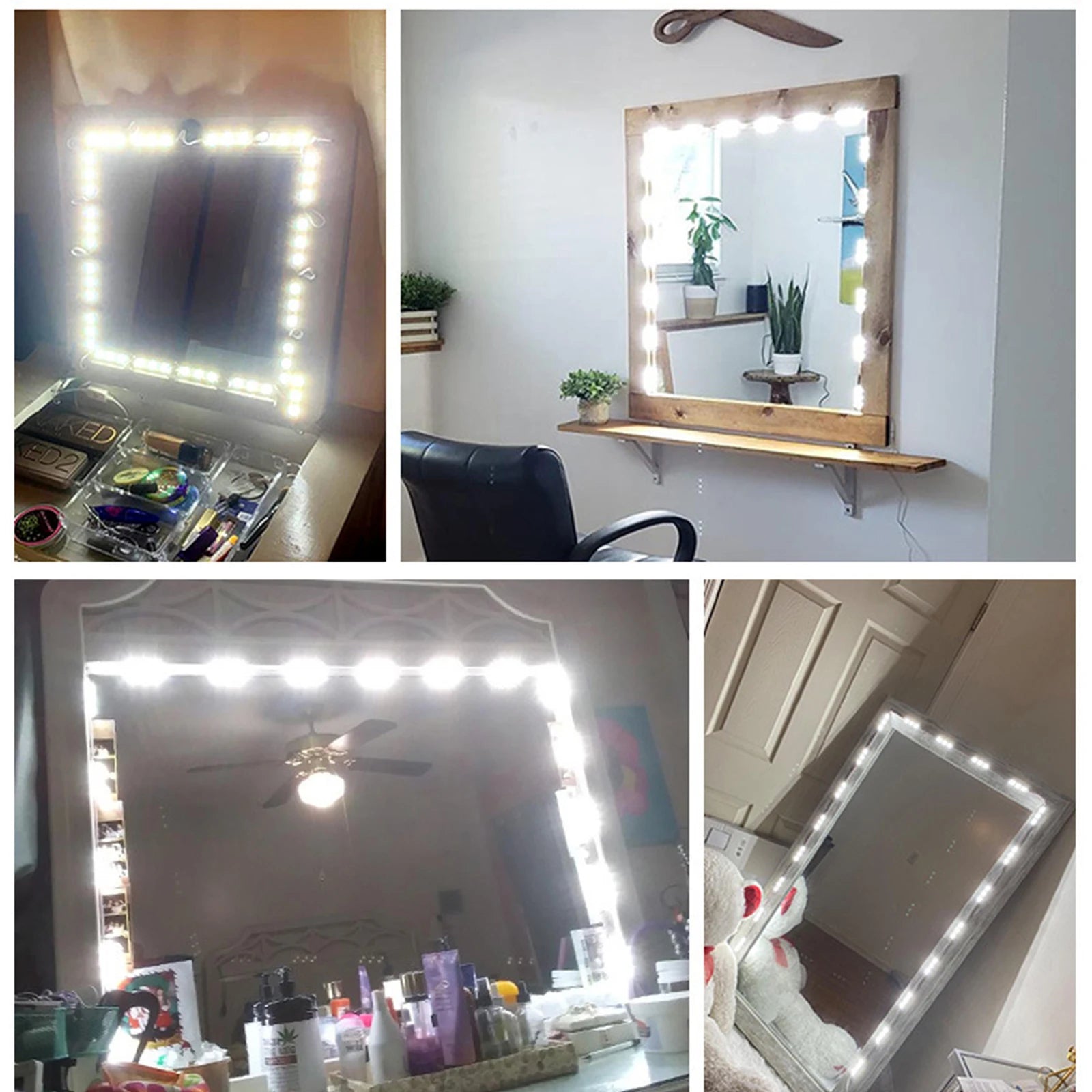 Showlu Smart General LED mirror backlight strip installed around a bathroom mirror, providing modern, ambient lighting.