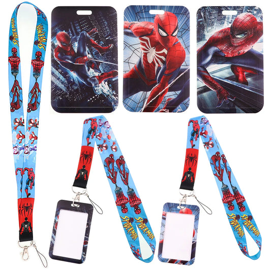YQ998 Anime Spider-Man Lanyard Peter Parker Phone Rope for Key USB ID Card Badge Holder Cartoon Neck Strap Keychain Lariat