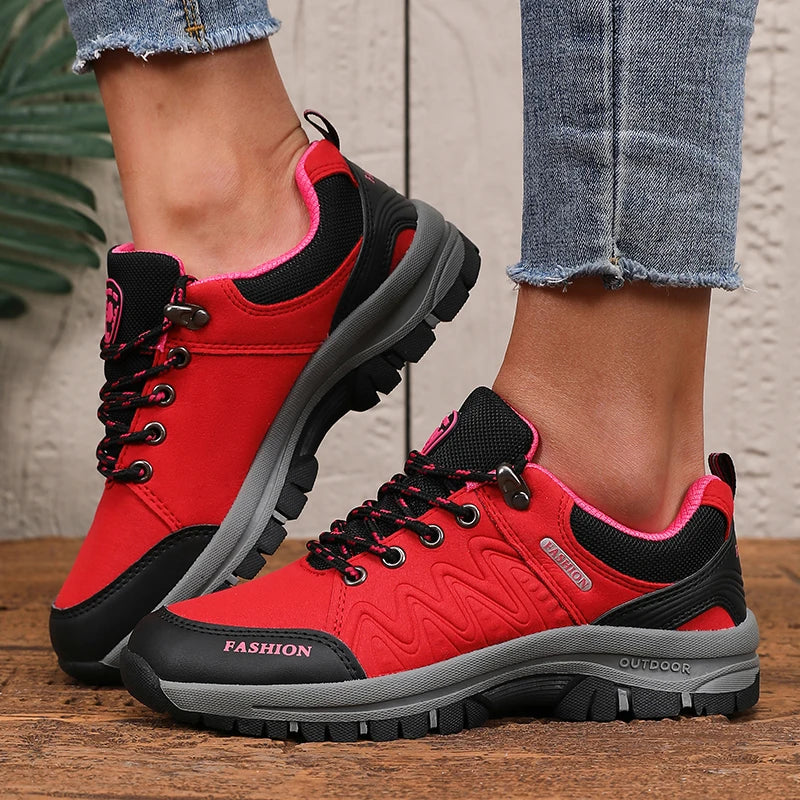 Women's breathable hiking sneakers in air mesh with outdoor camping design from SHOWLU FASHION STORE.